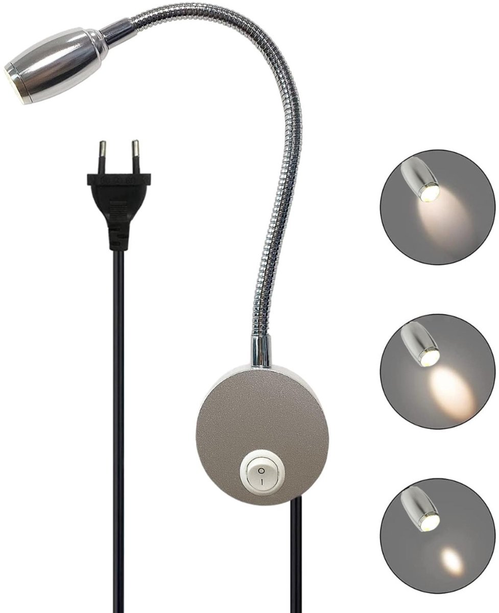 NBAP® Bedlampjes Hoofdbord - Leeslampjes - Bedlamp Slaapkamer Volwassenen -Zilver