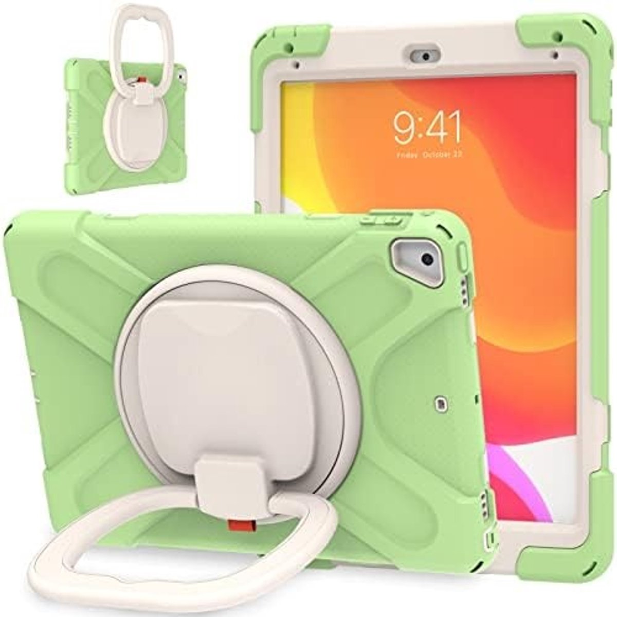 Schokbestendige Hoes voor iPad 9.7" (2017/2018/Pro/Air2) met 360° Draaibare Handgreep - Matcha Groen