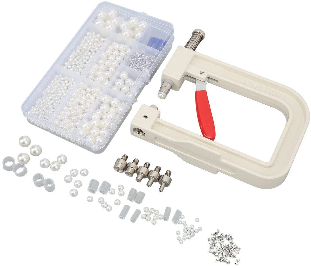 Parelsmaakmachine - DIY Handpers voor Perlen - Inclusief 510 Imitatie Parels en 6 Diverse Maten