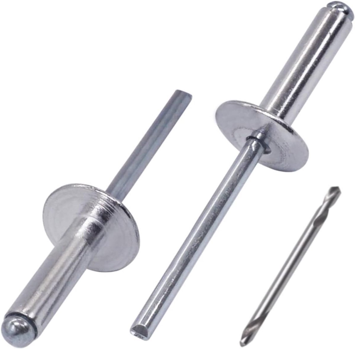 Grote Blinde Klinknagels met Brede Flens 5x20mm, Inclusief Boortje