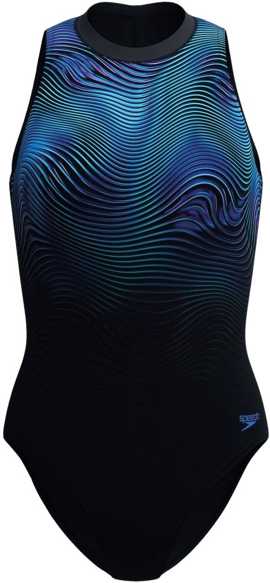 Speedo Printed Hydrasuit Badpak Dames blauw - zwart