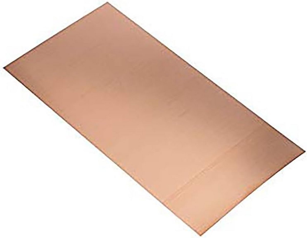 Koperen Plaat Metaal 15x30 cm Dun voor Hobby en Techniek