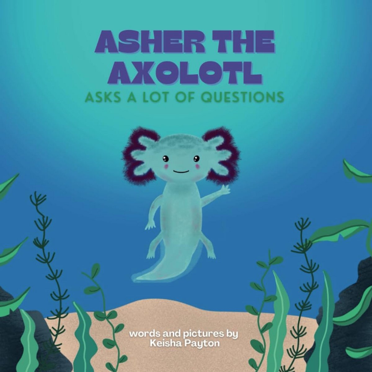 Leuk kinderboek over een nieuwsgierige axolotl die veel vragen stelt