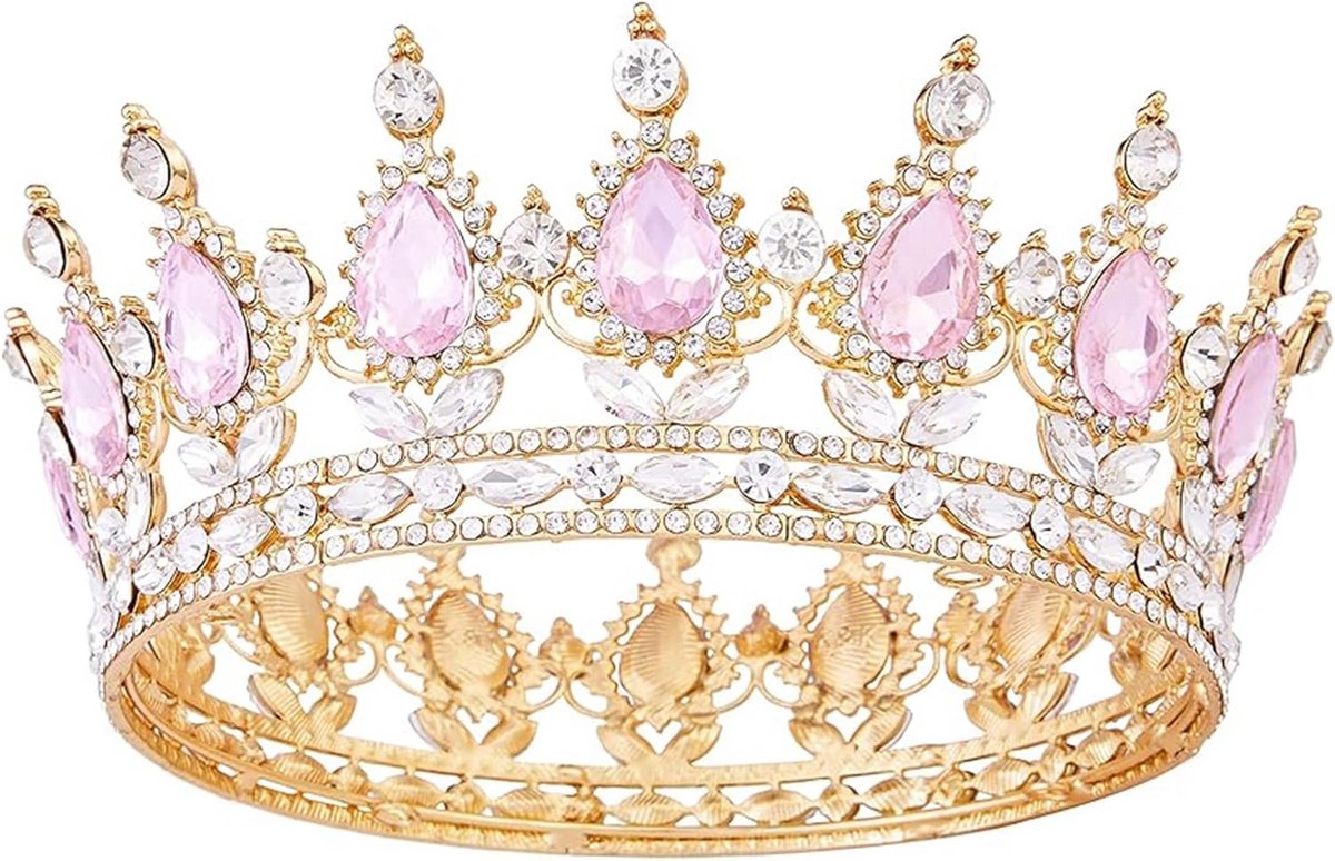 Barokke Bruidstiara met Kristallen en Strass - Sierlijke Koningskroon voor Feest en Verjaardag