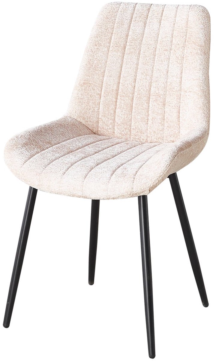 Lizzely Garden & Living Eetkamerstoel Susta beige chenille eetstoel zetel