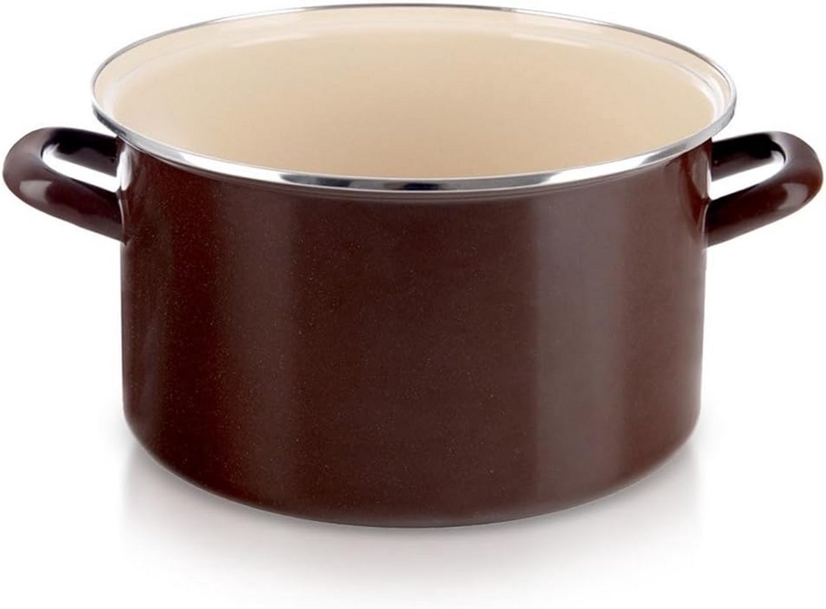 Grote Emaillen Stoofpan 28 cm 8 Liter voor Alle Fornuizen en Oven