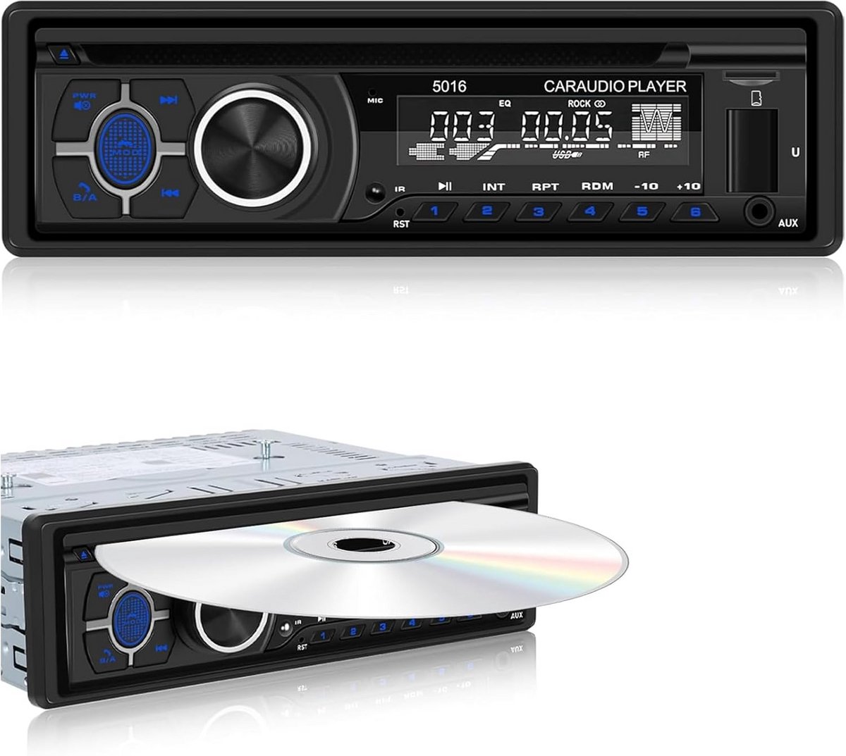 1DIN Autoradio met CD-speler, Bluetooth, MP3 en Afstandsbediening