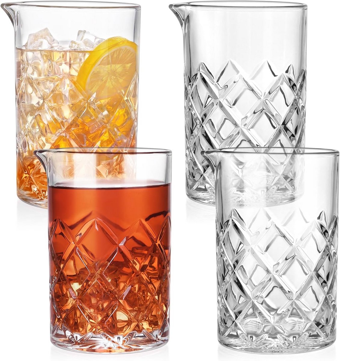 4-Pack Glazen Cocktail Shaker Set voor Mixdranken en Whisky