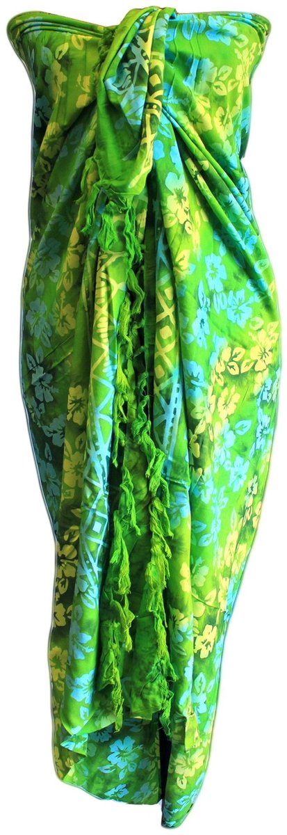 4 x Bali Blokprint Sarong - Orchideeën - (4 verschillende kleuren)