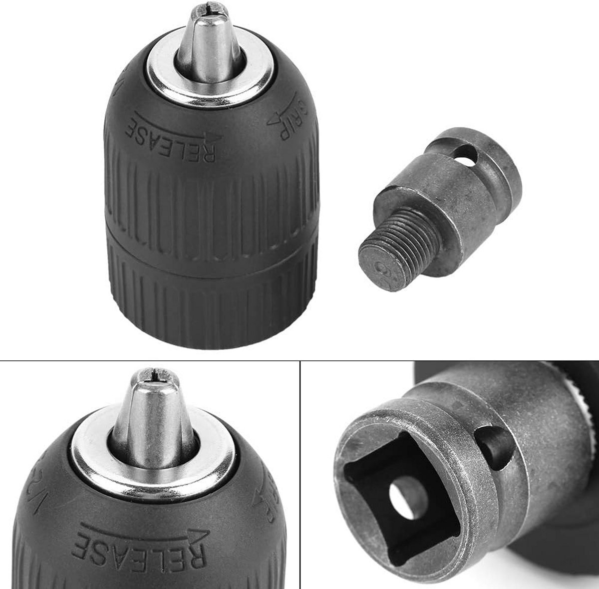 Snelspan Boorkop 2-13 mm met 1/2" Adapter voor Slagmoersleutel Ombouw