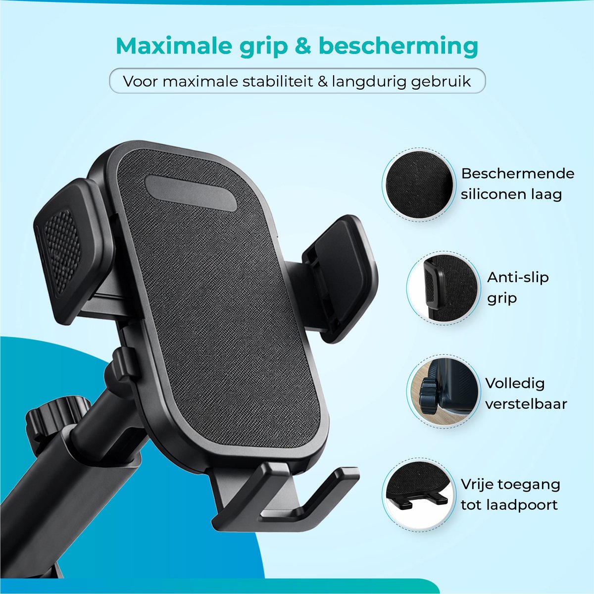 Nereb Telefoonhouder Auto met Zuignap – Dashboard & Voorruit – 360° Draaibaar – Schokbestendig – Universele Autohouder voor Smartphone – foto 8