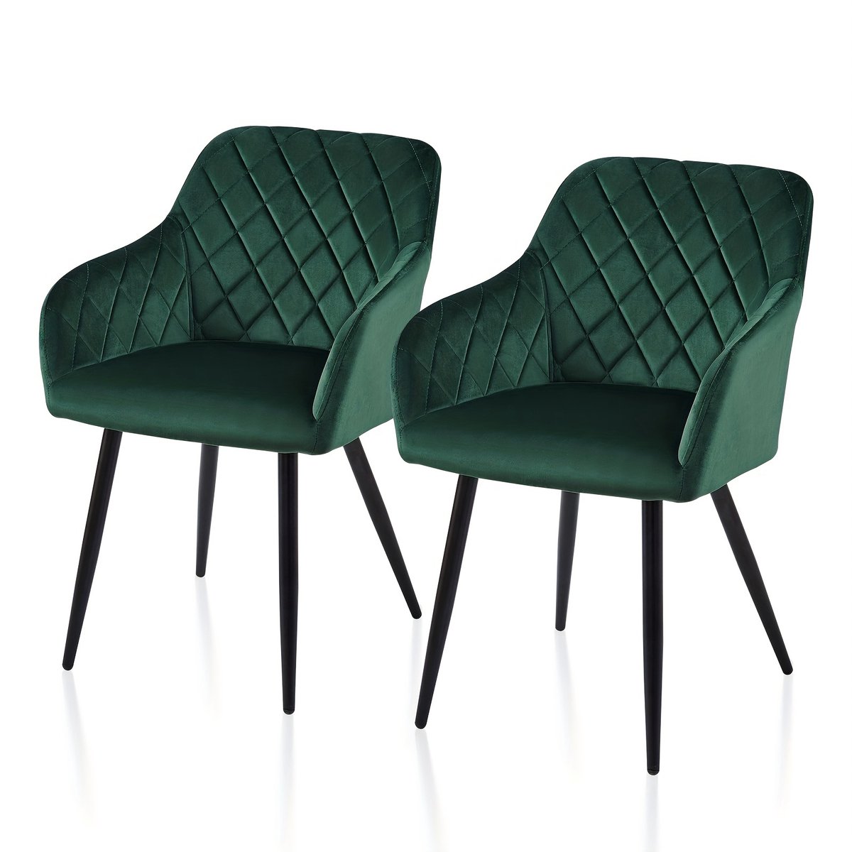 Set van 2 Fluwelen Eetkamerstoelen met Armleuningen – Luxe & Comfortabel Design
