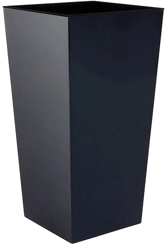 Prosperplast bloempot/plantenpot Urbi met binnenpot - antraciet - 32 x 32 x 61 cm - Kunststof