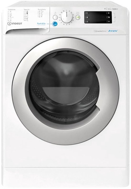 Indesit BDE 96435 9EWS EU | Was-droogcombinatie 9-6 kg | Push&Go | Energielabel B