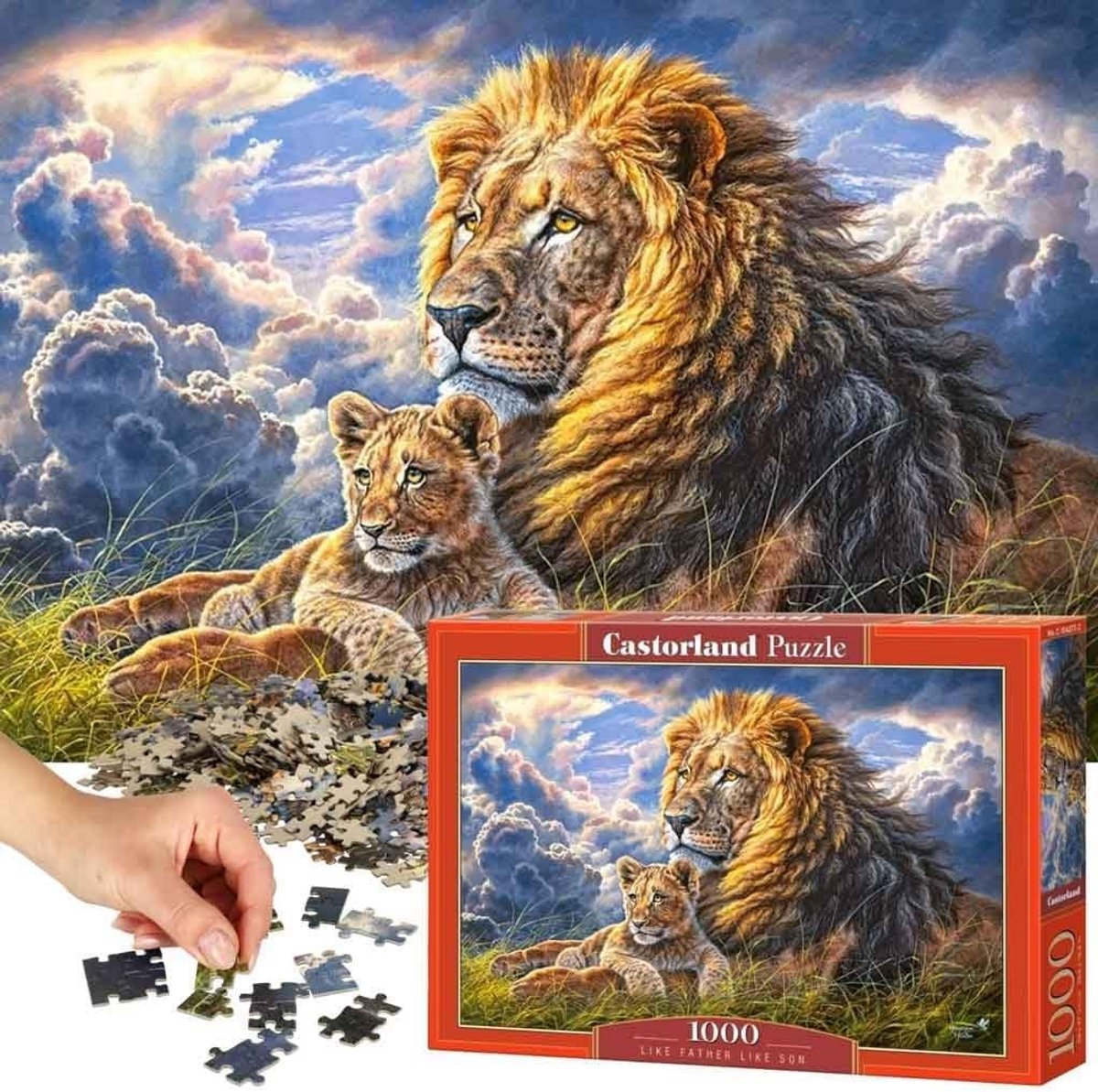1000 Stukjes Puzzel Kleurrijk Vader en Zoon Themalandsschap
