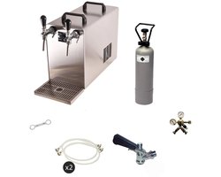 Bierzapinstallatie STREAM 50 Compleetset met 2-lijnse doorstroomkoeler, tot 55 l/u, 5l adapter, Type S - Perfect gekoeld bier voor thuis en events