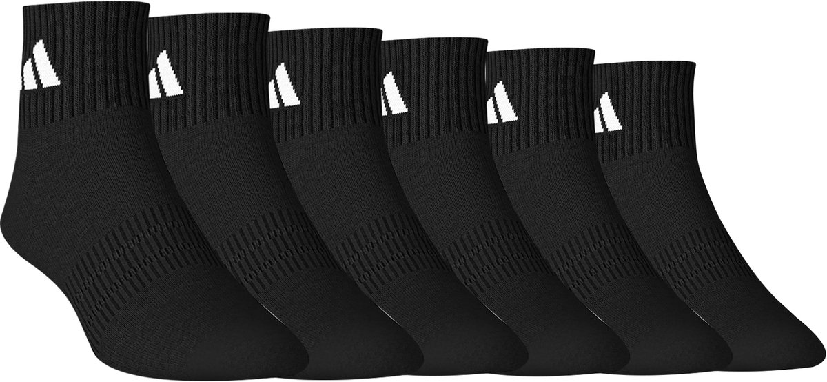 adidas Enkel-/kwartsokken Unisex korte sokken Enkelsokken 6 paar Zwart