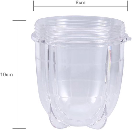 Blender Accessoires - Transparante en Korte Beker Vervangingsonderdelen van Merkloos — afbeelding 4