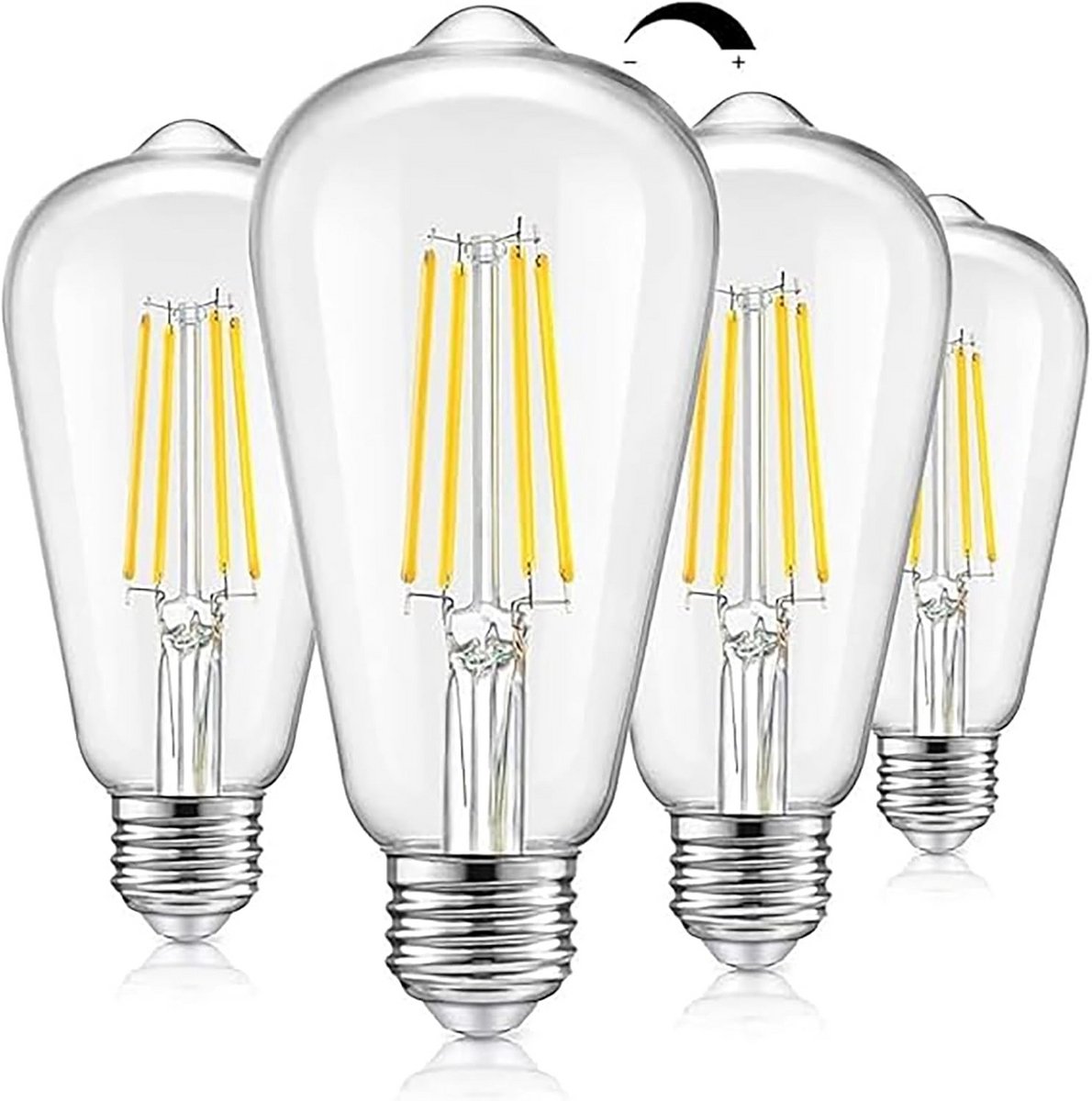 E26 LED Gloeilampen 8W Daglichtwit 5000K - Vervangt 100W - 4 Stuks