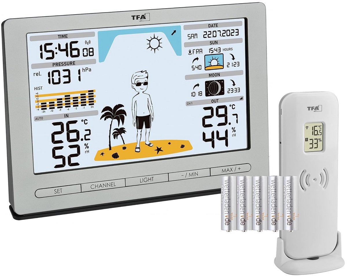 Draadloos Weerstation met Weersvoorspelling, Luchtdruk en Maanfase
