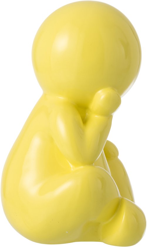 J-Line decoratie Beeldje Marcel - polyresin - geel