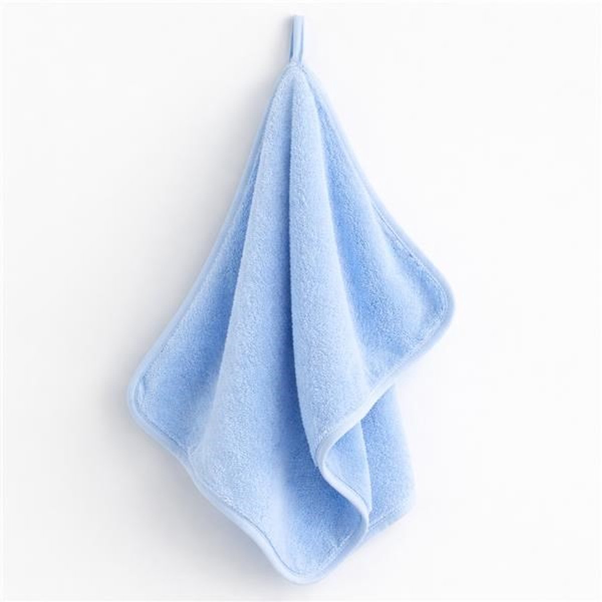 New Baby - Badcape - Badhanddoek 40x30 cm blauw 100% katoen - Handdoek - Badstof - Hypoallergeen - Verzorging - Pasgeborenen
