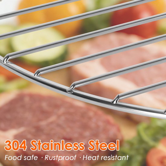 Roestvrijstalen grillrooster rond 55 cm, BBQ-grillrooster voor ...