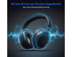 MEDION Over Ear koptelefoon HX-1 Pro (draadloos, hybride actieve ruisonderdrukking ANC, Bluetooth 6.0, 7+1 EQ-presets, tot 190 u batterijduur, spatwaterdicht IPX4), urban antraciet