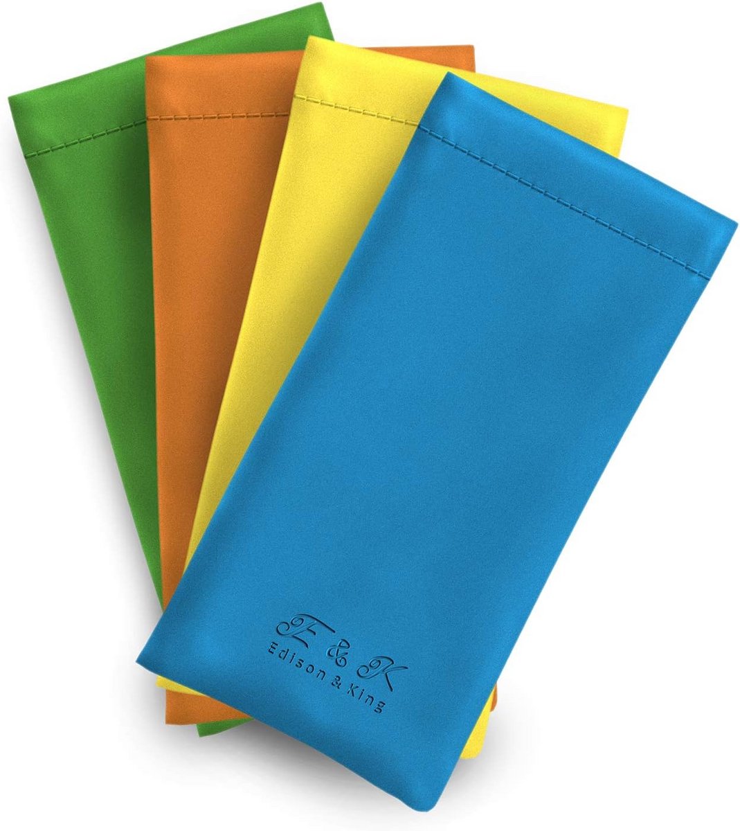 Brillenkoker Set - 4 Stuks - Zacht met Druksluiting - Kunstleer