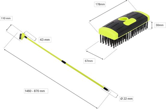 Voegenborstelset met Telescoopsteel voor Straatstenen - Onkruidborstel en Staalborstel voor Effectieve Reiniging van Talen Tools — afbeelding 5