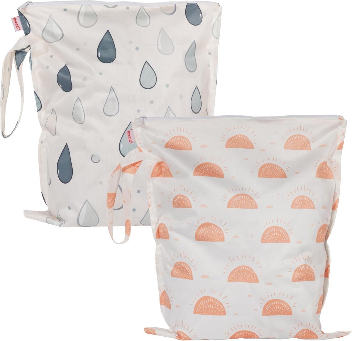 Waterdichte natte tassen - 2 stuks herbruikbare luiertas voor zwembad, strand en gym