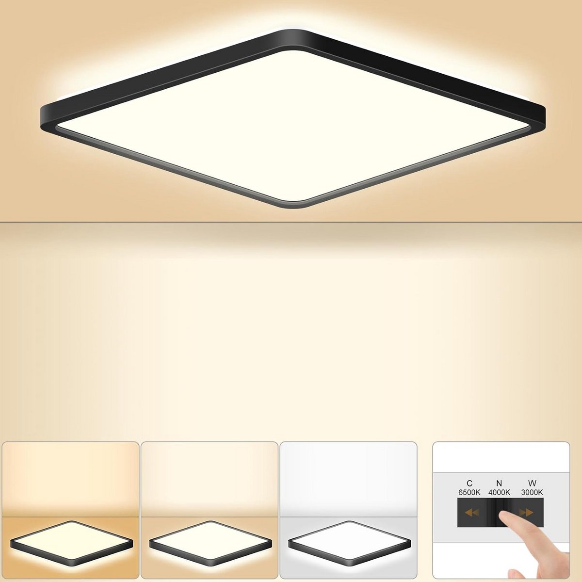 Led-plafondlamp 18W met instelbare kleurtemperatuur en afstandsbediening