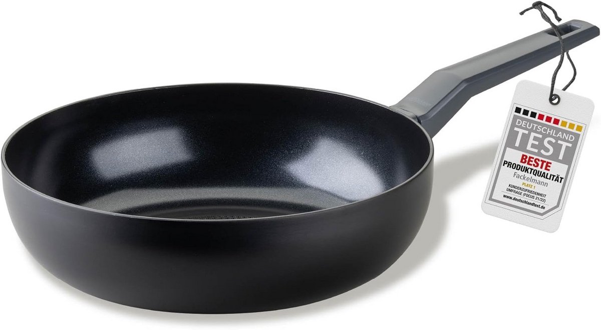 28 cm Wokpan met Keramische Coating - Antiaanbak Wok van Gerecycled Aluminium voor Inductie en Alle Warmtebronnen - PFAS-vrij