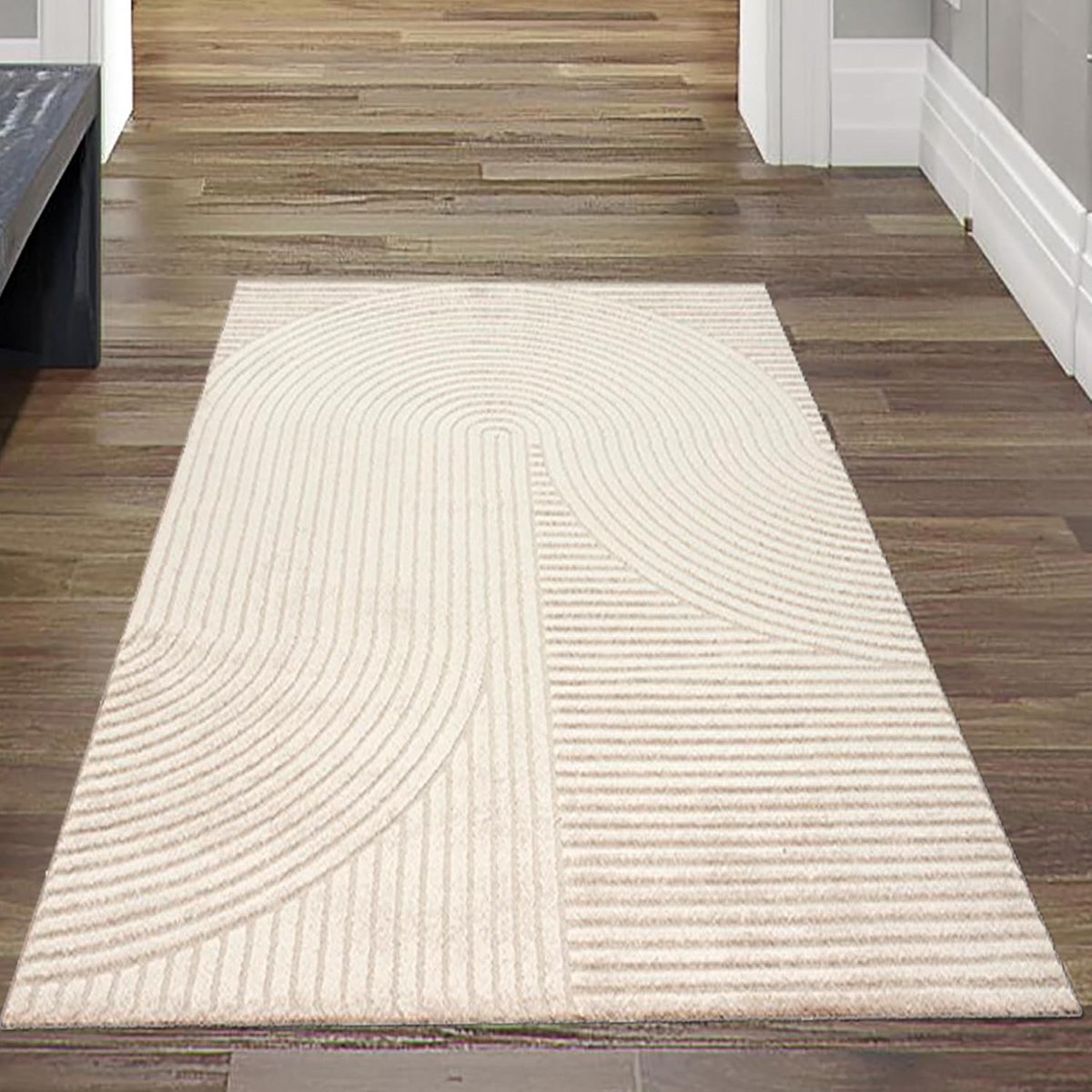 Beige Vloerkleed voor Woonkamer en Hal - Onderhoudsvriendelijk en Geschikt voor Vloerverwa