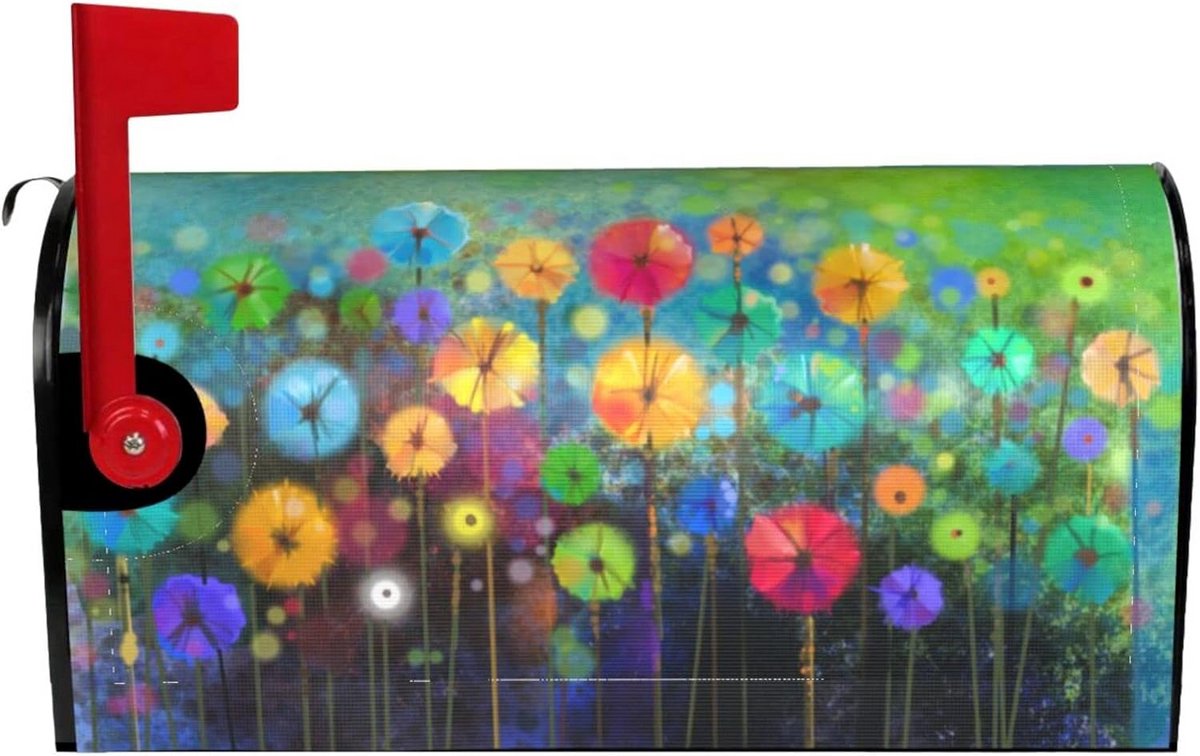 Seizoensgebonden Bloem Brievenbus Covers - Abstracte Lente en Zomer Decoratie 18x21 Inch