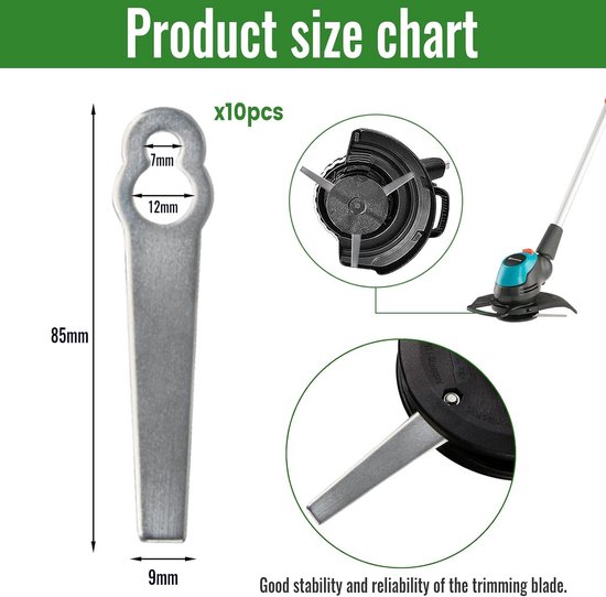 Metalen Reservemesjes voor Grastrimmer en Grasmaaier - Set van 10 Stuks — afbeelding 5