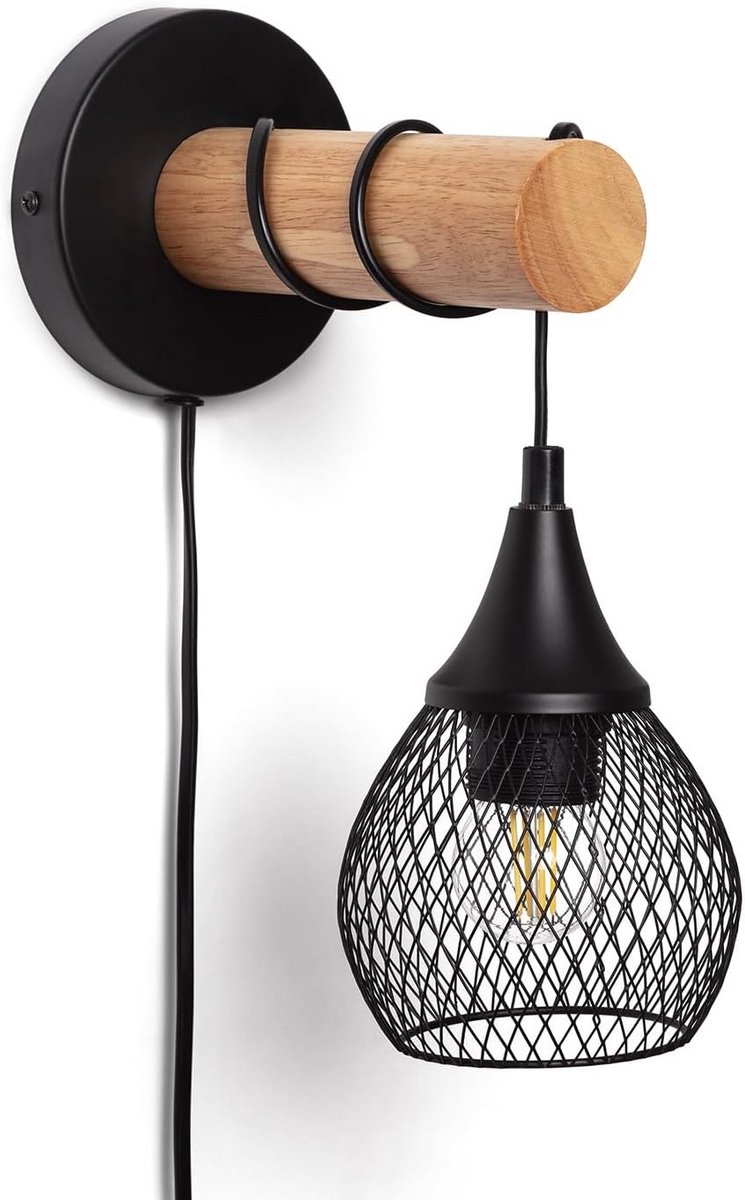 Moderne Zwarte Wandlamp met E27 Fitting voor Binnenverlichting