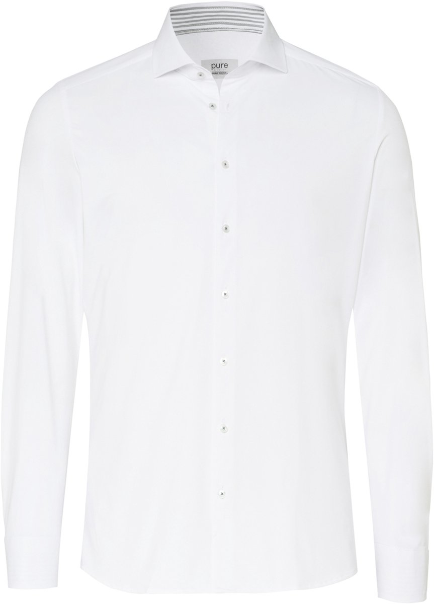 Pure H. Tico Overhemd Functional Shirt Longsleeve E31301 21741 902 White Plain Mannen Maat - W38