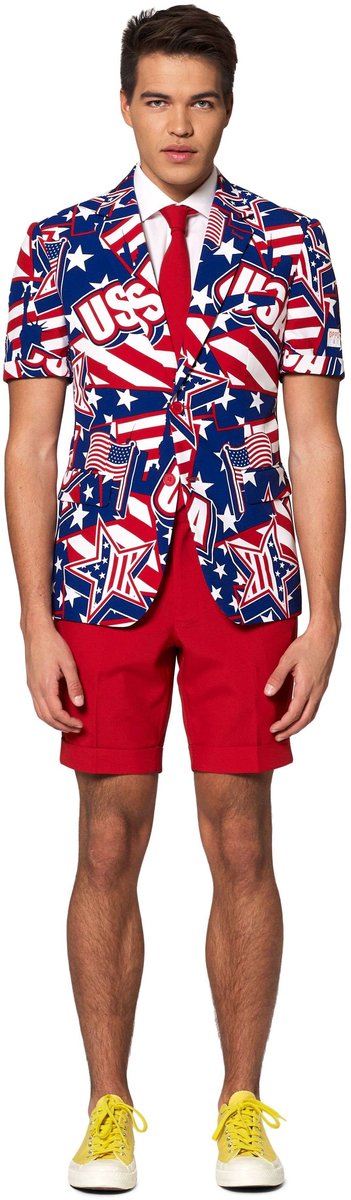 OppoSuits Americool - Heren Zomer Pak - Carnavalskleding - Kostuum - USA - Maat 58