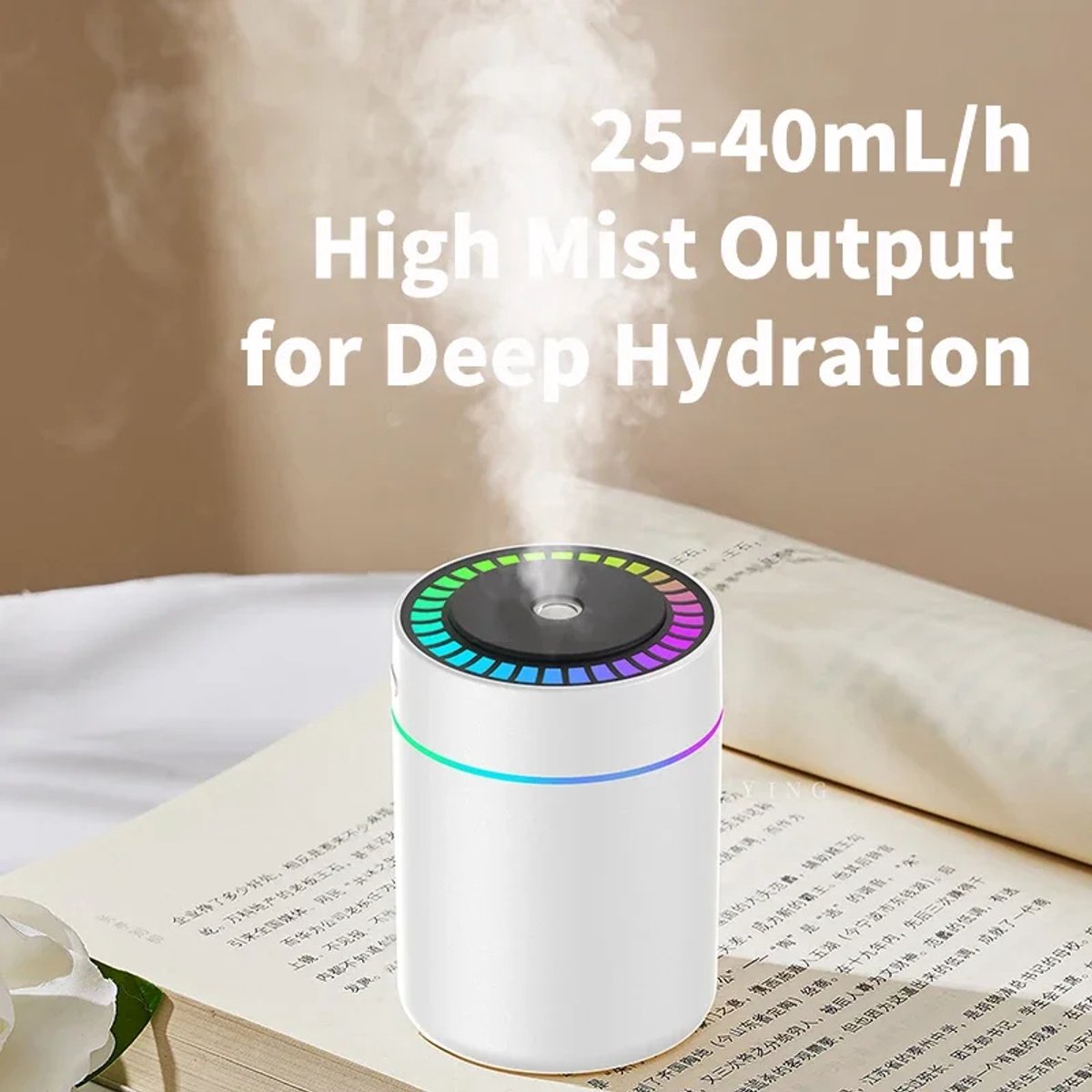 180ML Mini Luchtbevochtiger & Aroma Diffuser - USB-C Geurverspreider met LED Verlichting - Voor Auto, Thuis & Slaapkamer - Zwart — cadeau in Gadgets - foto 7