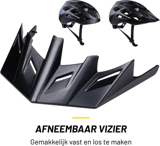 Casque de vélo Dunlop - Réglable de 58 à 61 CM - Taille L - avec LED- Siècle des Lumières - Mode 3 lumières - Zwart