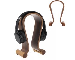 Houten Koptelefoonhouder Maclean MC-815O Hoofdtelefoonstandaard walnoot