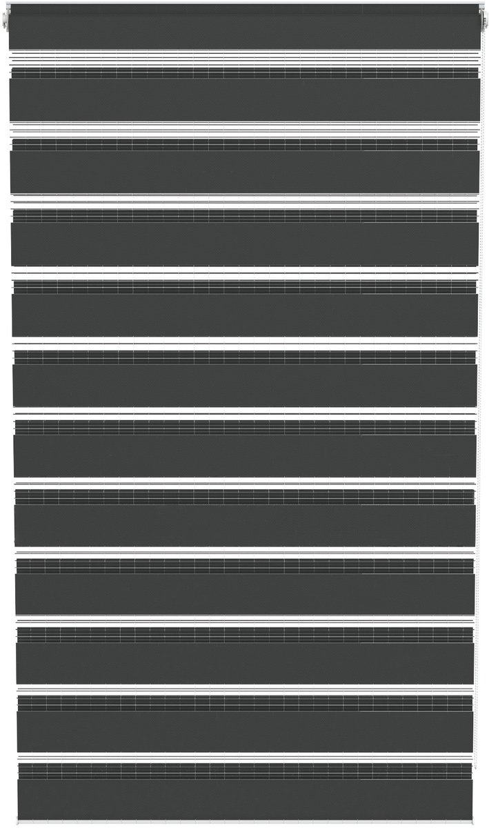 ACXIN Zebra Rollo Klemmfix - Zonder Boren - Lichtdoorlatend en Verduisterend - 90x150cm Zwart