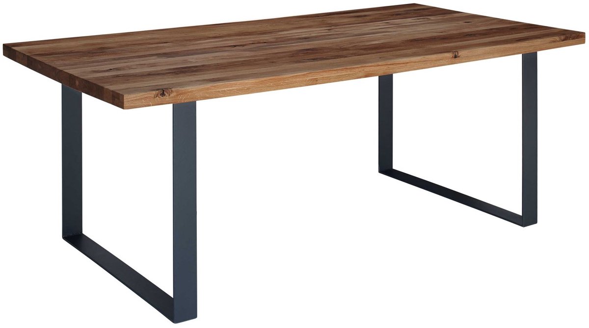 MASSIVMOEBEL24.DE MONTREUX #315 eettafel bruin geolied wilde eik / zomereik 200x100x76 cm (BxTxH)