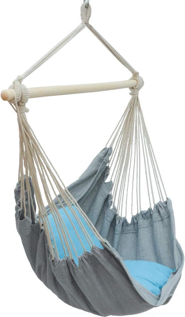 Kinder Hangstoel met Kussen - Comfortabele Hangschommel voor Kinderkamer en Tuin
