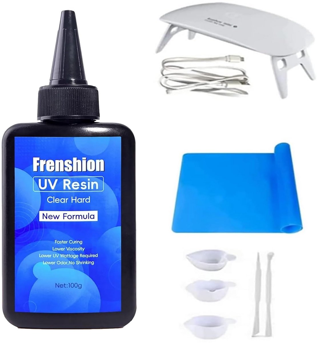 Kristalheldere UV-harskit met Mini UV-lamp en Gereedschap voor Sieraden Maken