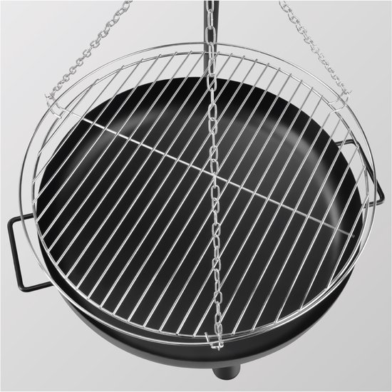 Gregman Roast 35 - Vuurschaal en Grill 2-in-1 - Tuinhaard BBQ met Verstelbaar Rooster - Zwart van Gregman — afbeelding 4