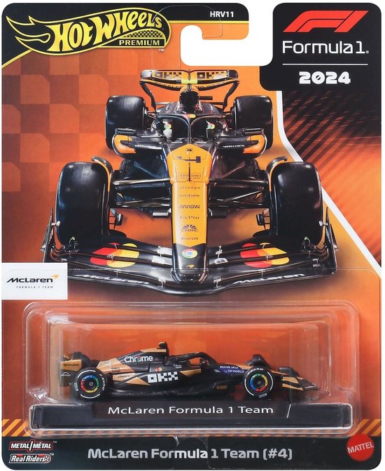 Jouets de course de Formule 1 en métal Premium Hot Wheels - Lando Norris McLaren