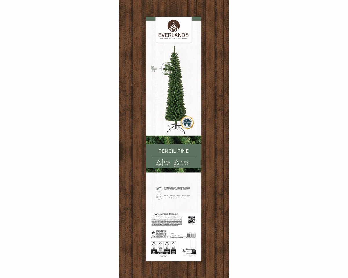 Treb Classic Pencil Pine Kunstkerstboom - 180 cm hoog - Zonder verlichting – foto 7