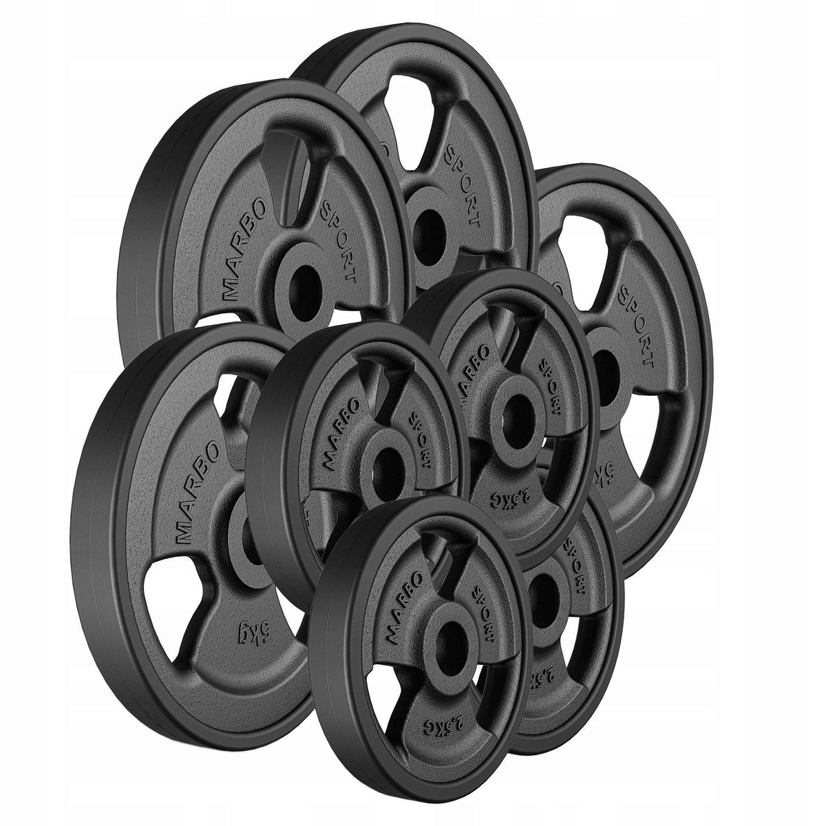 Marbo Sport - Halterschijven set - Weight Plates - Gecoat - 30 kg - Gietijzer - Voor halterstang en krachttraining